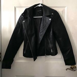 women’s faux leather biker jacket